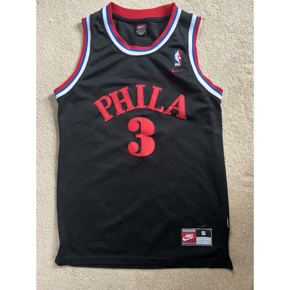 Vintage Allen Iverson Black Nike Jersey, Philadelphia 76ers, Philly 3 Sm - Picture 2 of 9